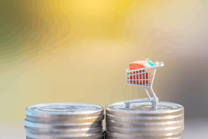 Einkaufswagen Steuer Geld